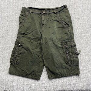 Y2K Sofich Tech Cargo Shorts Gorpcore Military Green Tactical 2000's Men Sz 30